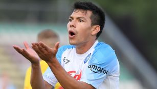 Chucky Lozano en pretemporada con el Napoli