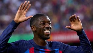 Ousmane Dembélé en festejo de gol