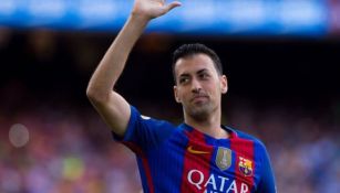 Sergio Busquets en partido con los Blaugranas