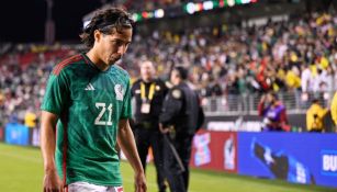 Diego Lainez tras un partido de México