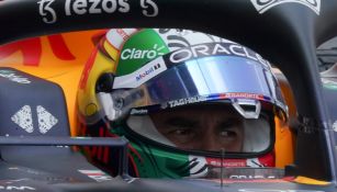 Checo Pérez celebra en el GP de México