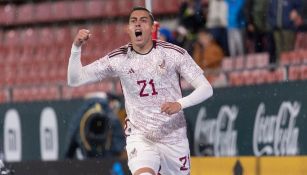 Funes Mori celebra su gol ante Irak