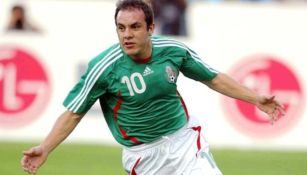 Cuauhtémoc en un partido con la Selección Mexicana