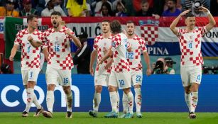 Croacia en celebración de gol