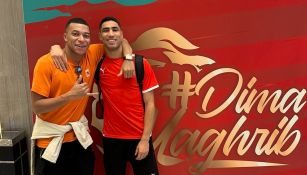 Kylian Mbappé felicita a Hakimi tras la clasificación de Marruecos