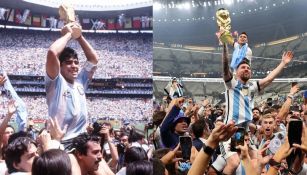 Qatar 2022: Messi calcó la foto de Maradona levantando la Copa del Mundo