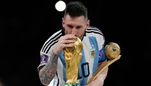 Messi tras ganar la Copa del Mundo