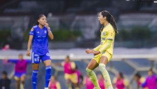 Alison González celebrando su gol ante Tigres Femenil