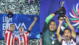 Jugadores de Tapatío y Atlante levantando el trofeo de campeón