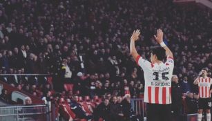 Érick Gutiérrez luego de anotar un gol con PSV