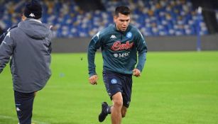 'Chucky' Lozano entrenando con Napoli