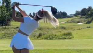 Paige Spiranac sufre descuido durante el golf y deja ver su ropa interior 