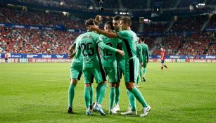 Atlético de Madrid en celebración de gol ante Osasuna