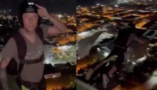 Muere paracaidista tras aventarse desde el piso 29 de un edificio y todo queda registrado en video
