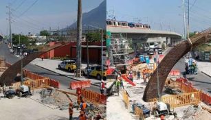Colapsa una estructura en el Metro de Monterrey