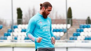 Sergio Ramos en un entrenamiento del Real Madrid