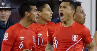 Ruidíaz (11) grita el gol contra Brasil