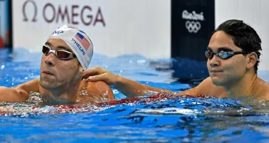Joseph Schooling, junto a Phelps en los Juegos Olímpicos