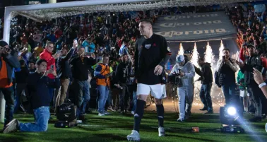 Christian Giménez en su partido de despedida