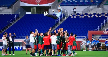 El festejo de los seleccionados con Jaime Lozano 