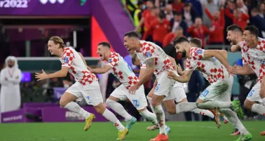 Jugadores de Croacia en festejo