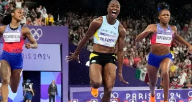 Julien Alfred celebra su victoria en París 2024