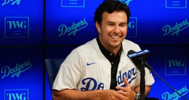 Checo en el estadio de los Dodgers