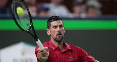 Novak Djokovic durante juego