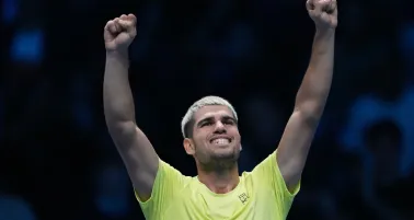 Alcaraz celebrando su reciente triunfo