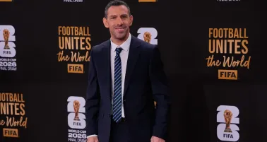 Maxi Rodríguez en el sorteo del Mundial