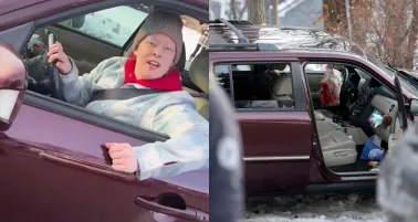 Las imágenes muestran a Renee Nicole solo manejar su camioneta sin representar una amenaza a la autoridad.