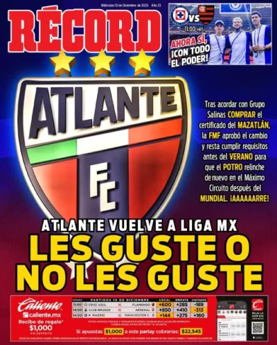 Portada RÉCORD 10 diciembre