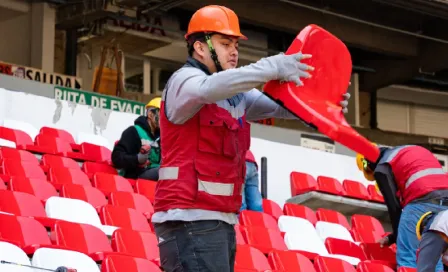Estadio Banorte se pinta de Rojiblanco