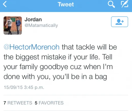 Publicación de un usuario de Twitter