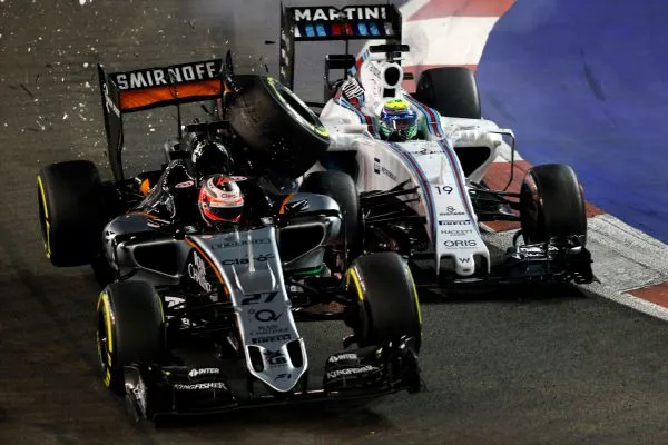 AP Choque de Hulkenberg y Massa