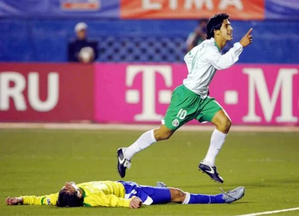 MEXSPORT Ever Guzmán celebra su gol contra Brasil