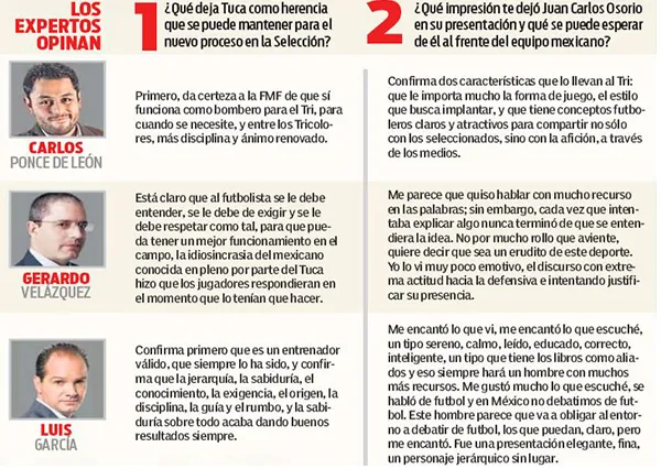 ESPECIAL Opinión de los expertos en RÉCORD