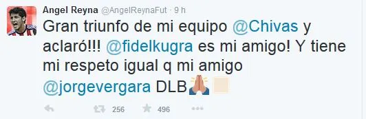 Tuit de Reyna sobre Kuri y Vergara