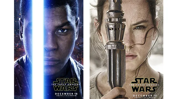 STAR WARS Finn y Rey también figuran en los pósters
