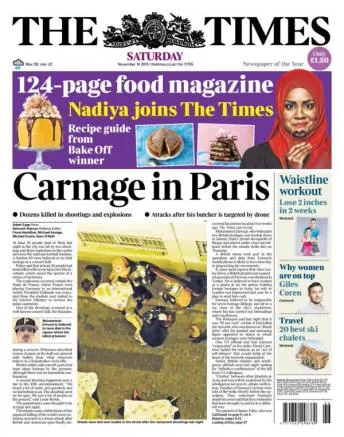 ESPECIAL The Times de Inglaterra menciona "Carnicería en París"
