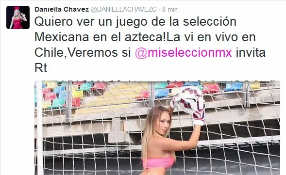 ESPECIAL La chilena pide por Twitter la inviten al Estadio Azteca