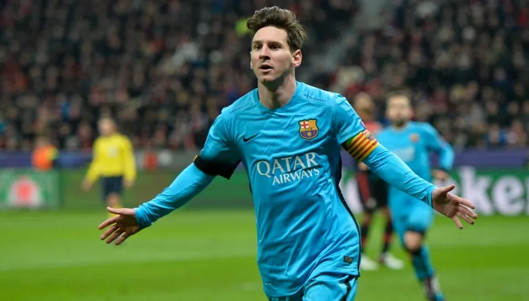 AP Lionel Messi festeja un gol con Barcelona
