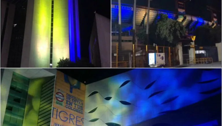 Amarillo y azul en apoyo a Tigres