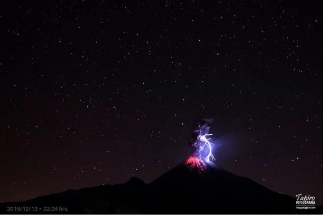 El Volcán registró imágenes impresionantes