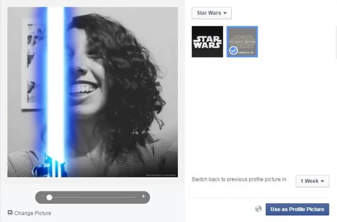 Sable de luz en la foto de perfil