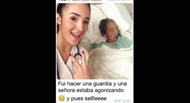La médico subió esta selfie a sus redes sociales