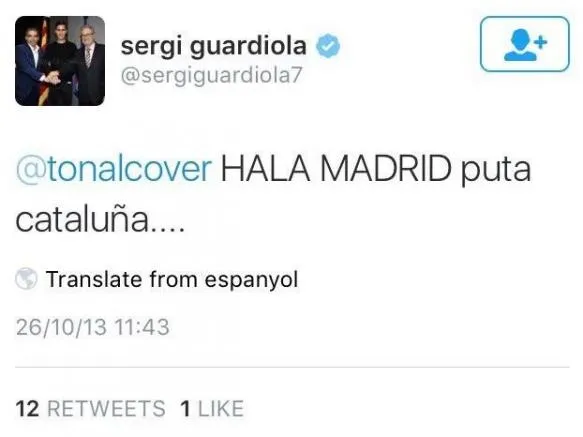 ESPECIAL Sergi Guardiola apoyó a Real Madrid e insultó a Cataluña