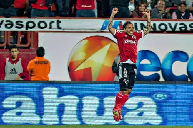 MEXSPORT Dayro Moreno festeja un gol con Xolos