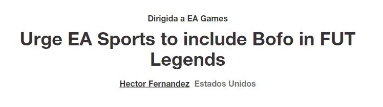 Así titula Héctor Fernández su petición