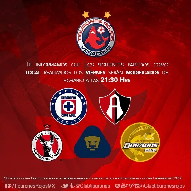 VERACRUZ Los juegos que se disputarán los viernes a las 21:30 horas